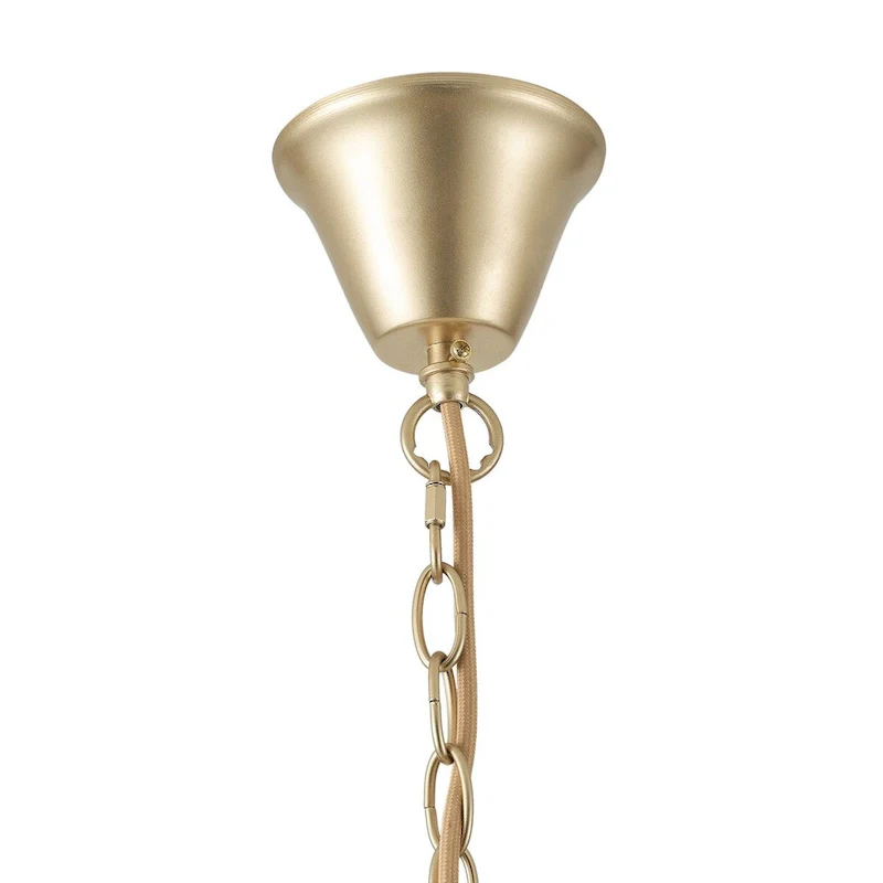 Industrial Painted Gold 4-Light Geometric Metal Frame Pendant Light