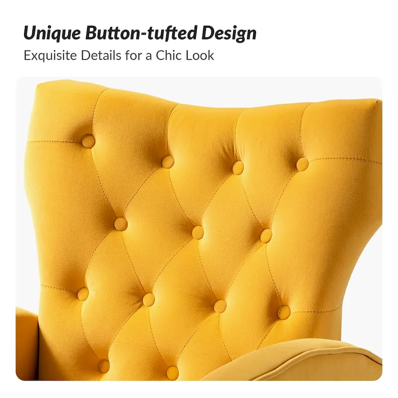 Abadiana Accent Tufted Chair with Metal Base by HULALA HOME