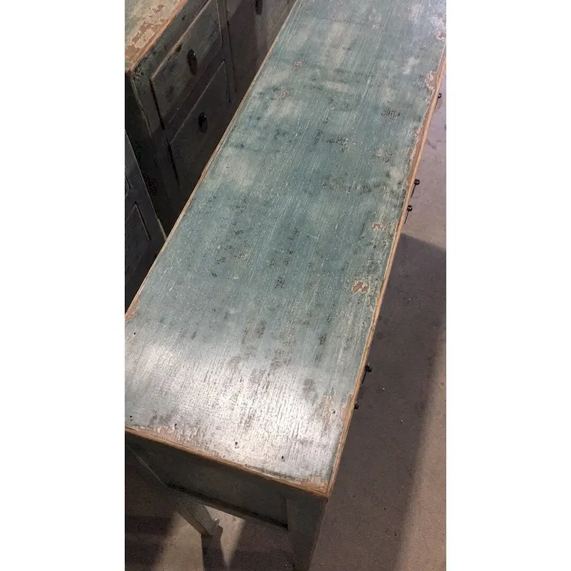 Artissance Console Table w/4 Drawers, 39 Long, Weathered Soft Aqua