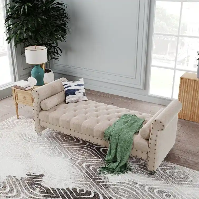 Velvet Upholstered Bench 72 - 71.0 In. W X 28.0 In. H X 29.0 In. D