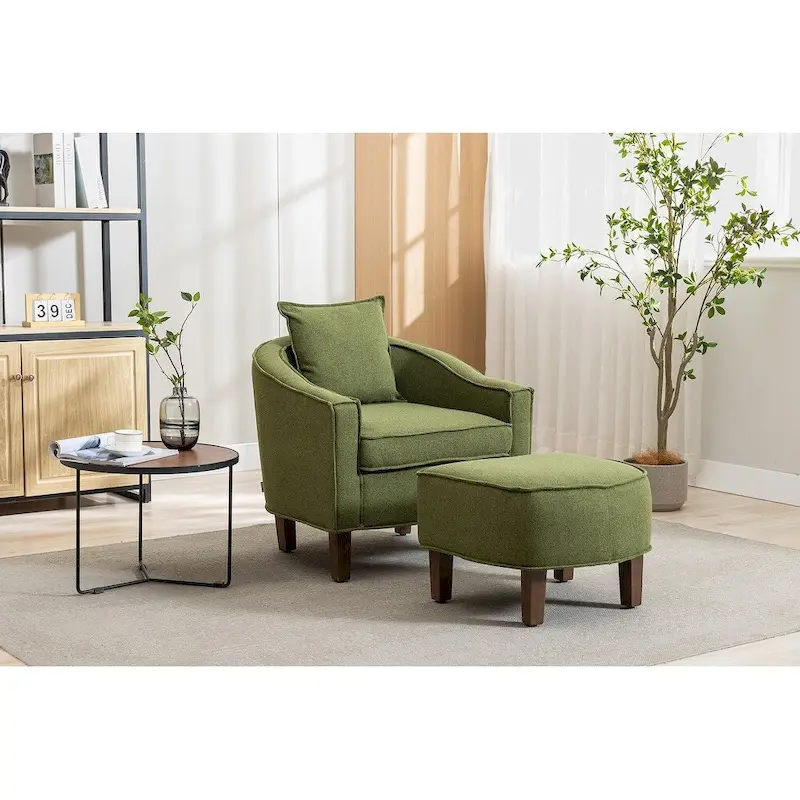 Accent Chair with Ottoman