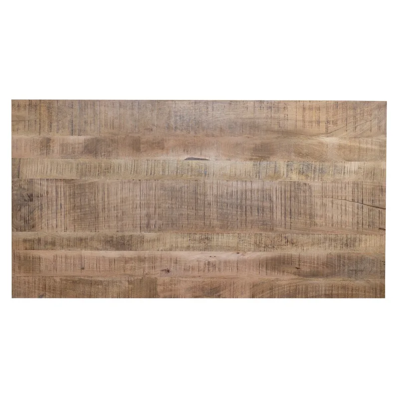 63-Inch Rectangle Dining Table with Mango Wood Top and Metal Spider Leg Base