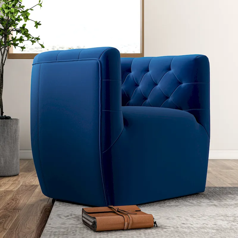Mid-Century Modern Furniture Comfy Velvet Swivel Accent Chair