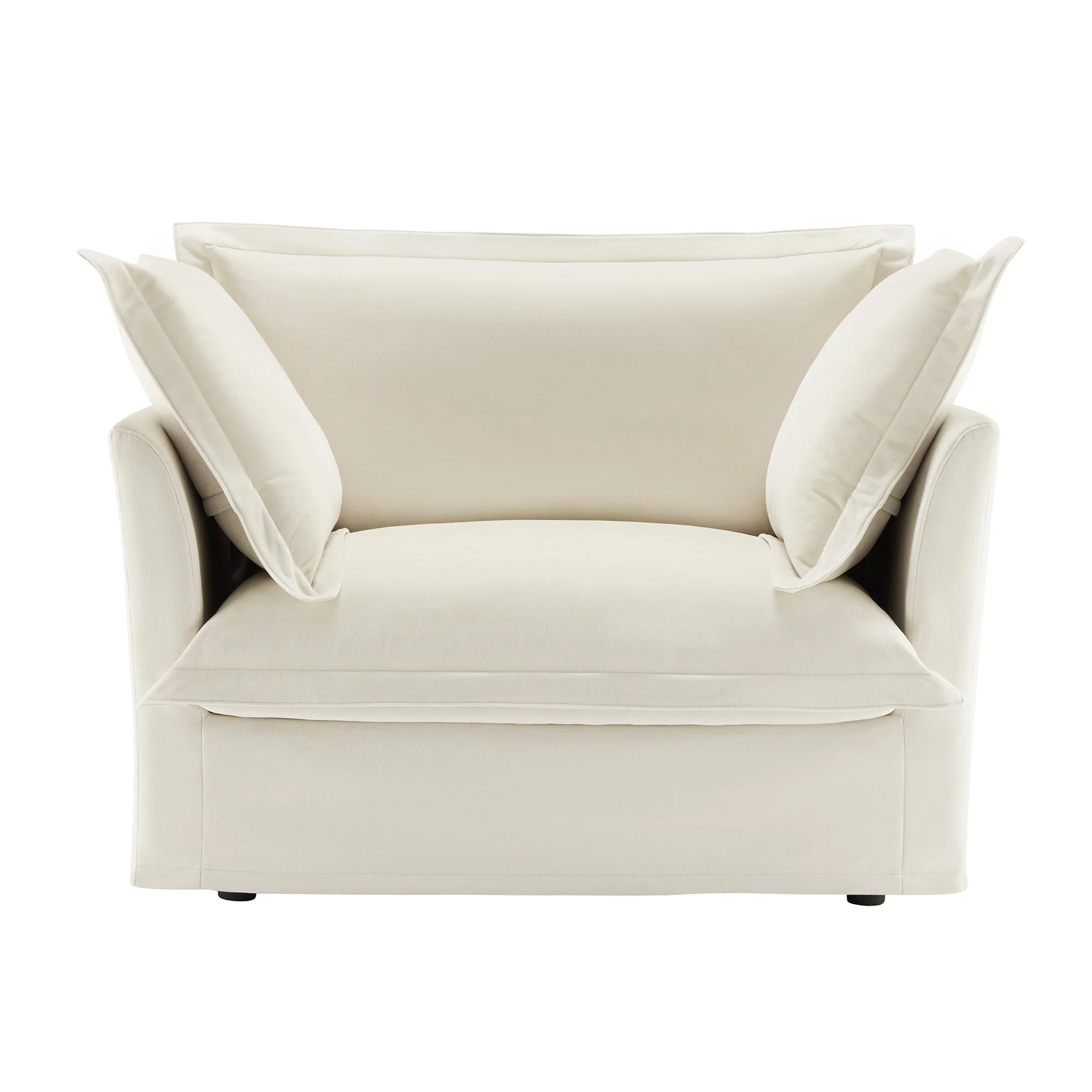 Walker Edison | Slip-covered Deep Seat Comfy Accent Chair