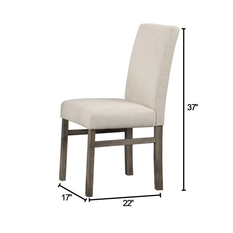 Best Master Furniture Upholstered Linen Rustic Side Chairs (Set of 2)