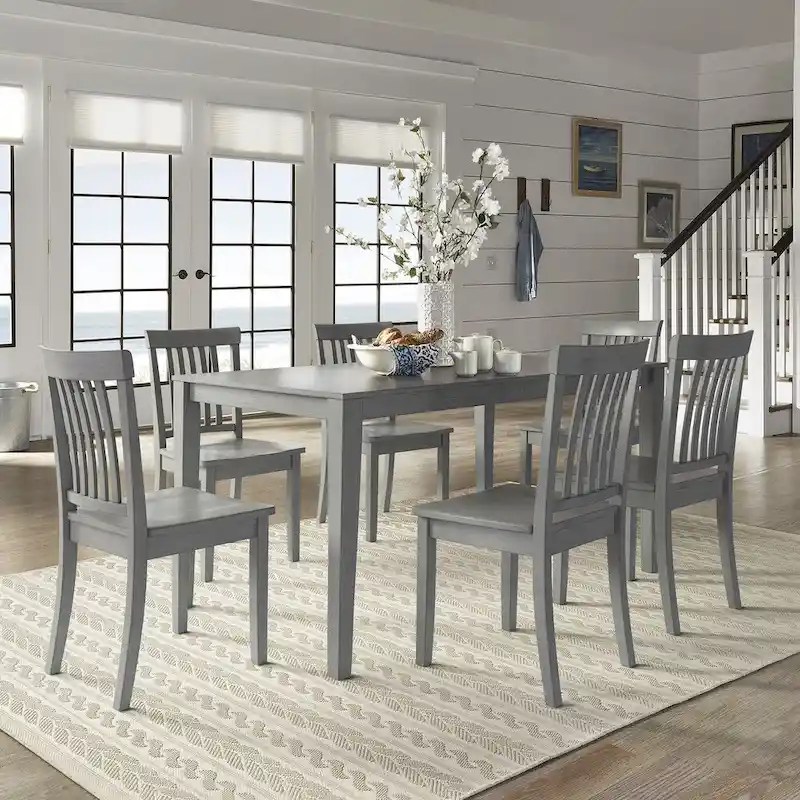 Wilmington II 60-Inch Rectangular Antique Grey Dining Set by iNSPIRE Q Classic