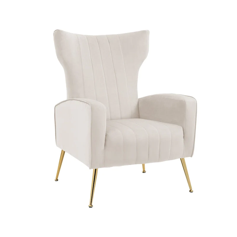 Upholstered Wingback Accent Chair - 26.4W x 37.8H x 32.6D