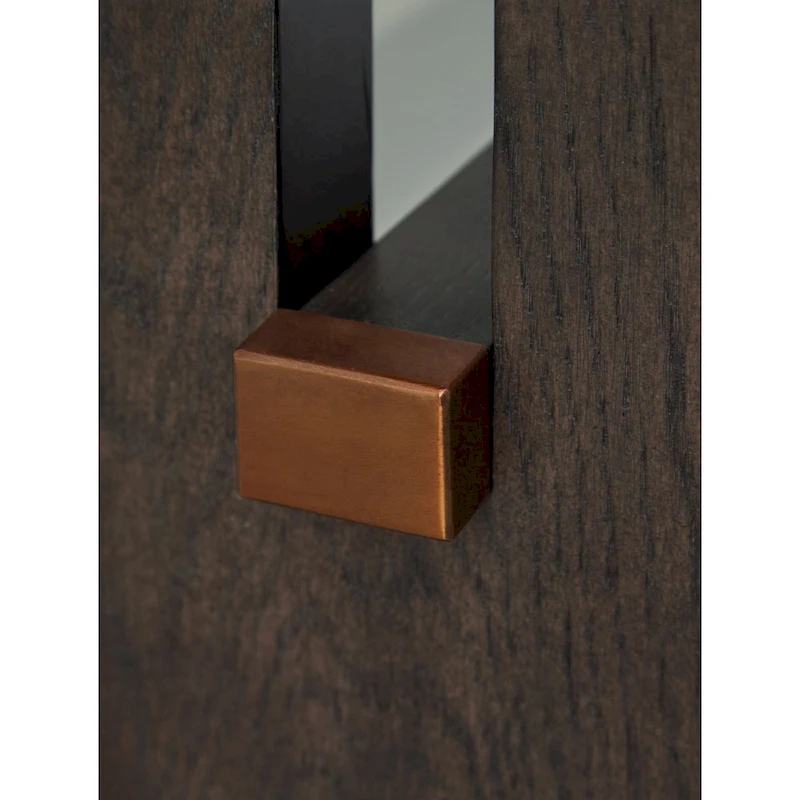 Haus Sofa Console Table, Marble Top, Panel legs, 52 Inch Brown Wood