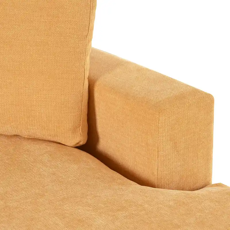 Yellow 53.5 Chaise Lounge Chair with Wood Legs