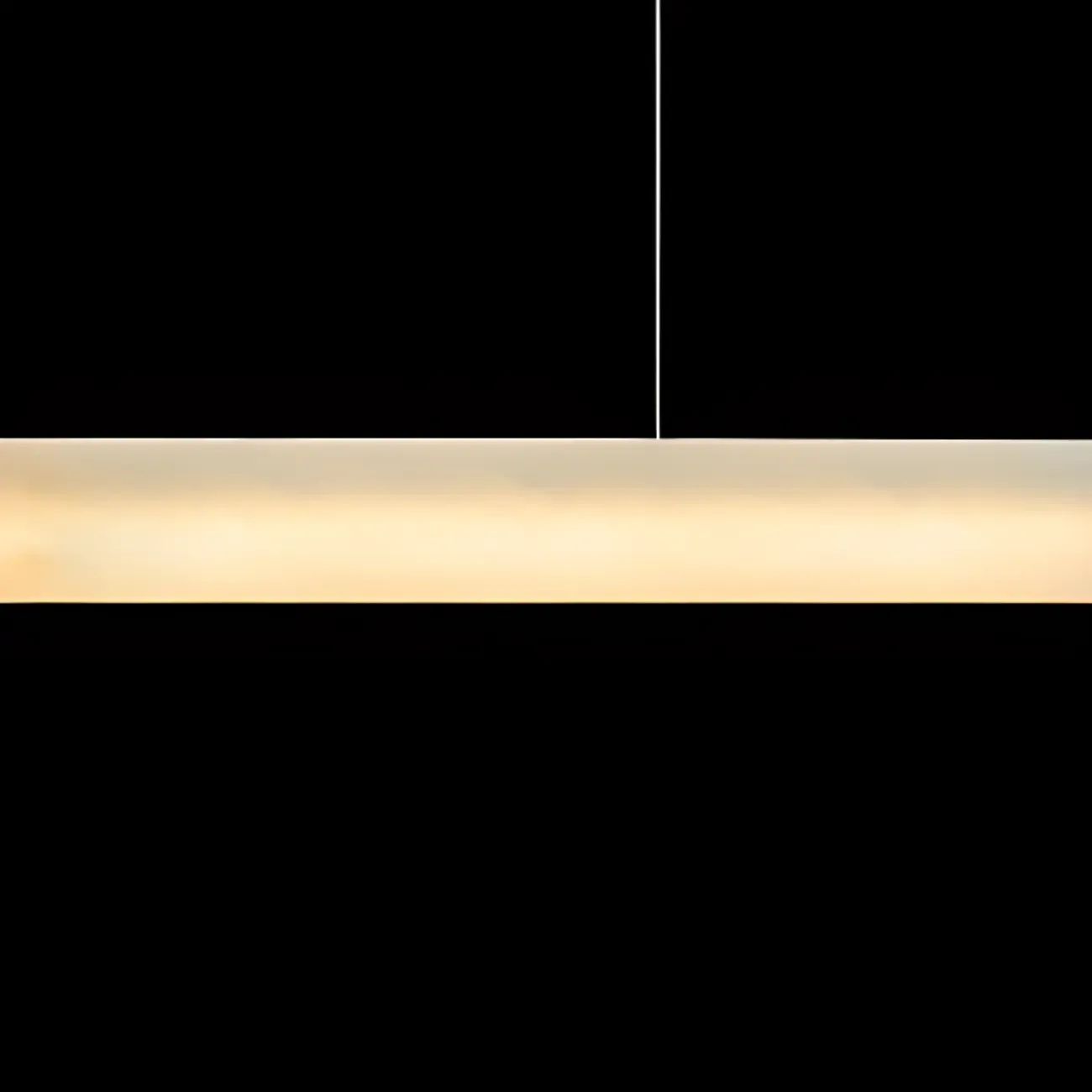 White Stone Linear LED Island Pendant Light In Rectangle Shape