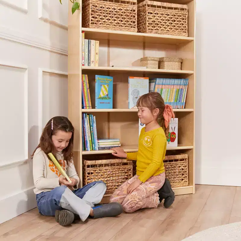 ECR4Kids Wooden Classic Bookcase with Adjustable Shelves, 60in, Classroom Bookshelf