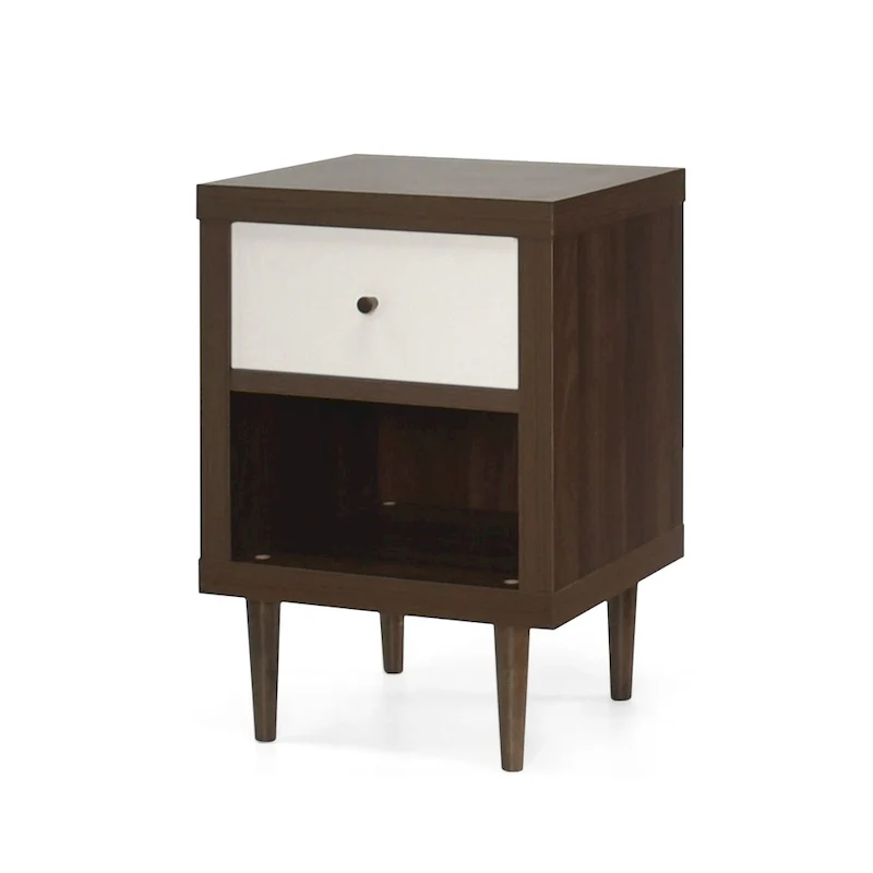 Single Drawer Nightstand with Open Shelf