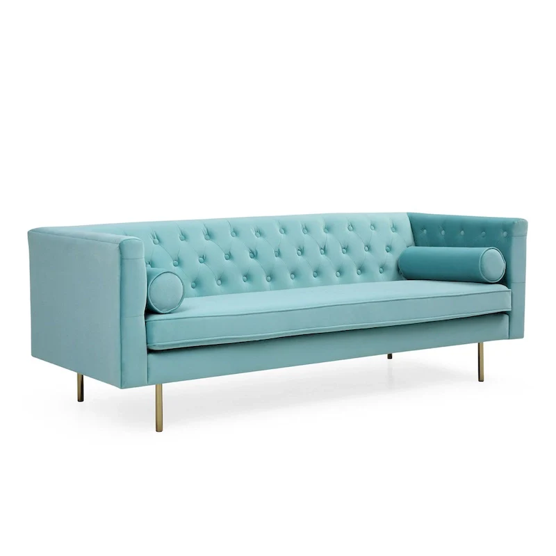 Velvet Sofa with Diamond Tufting – 6 Colors, Shelter Style, 3-Seat