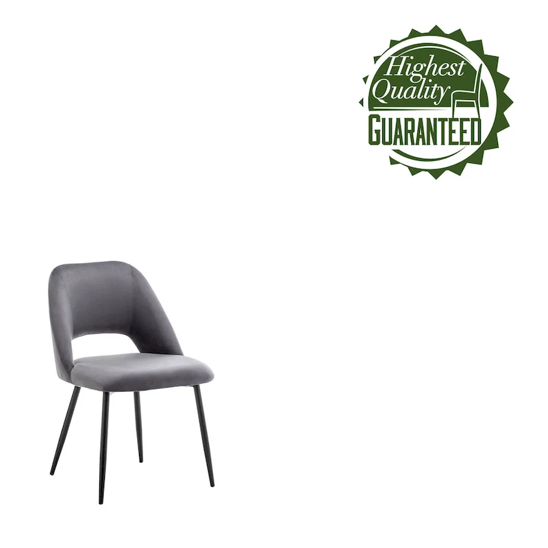 Velvet Dining Chairs with Steel Legs, Set of 2