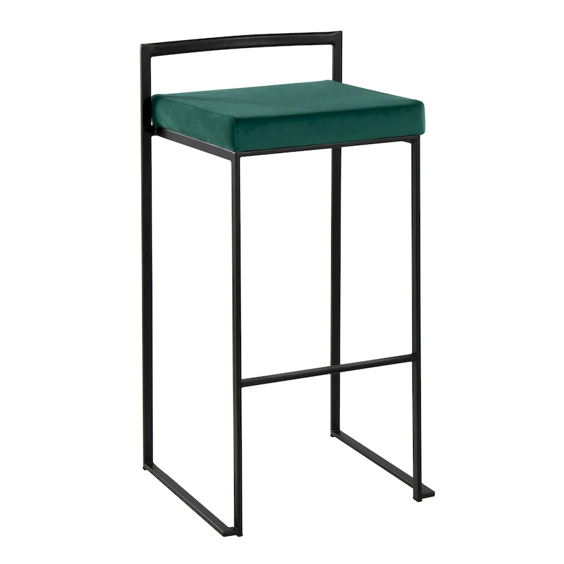 30-Inch Black Stackable Fully Welded Bar Stools (Set Of 2)