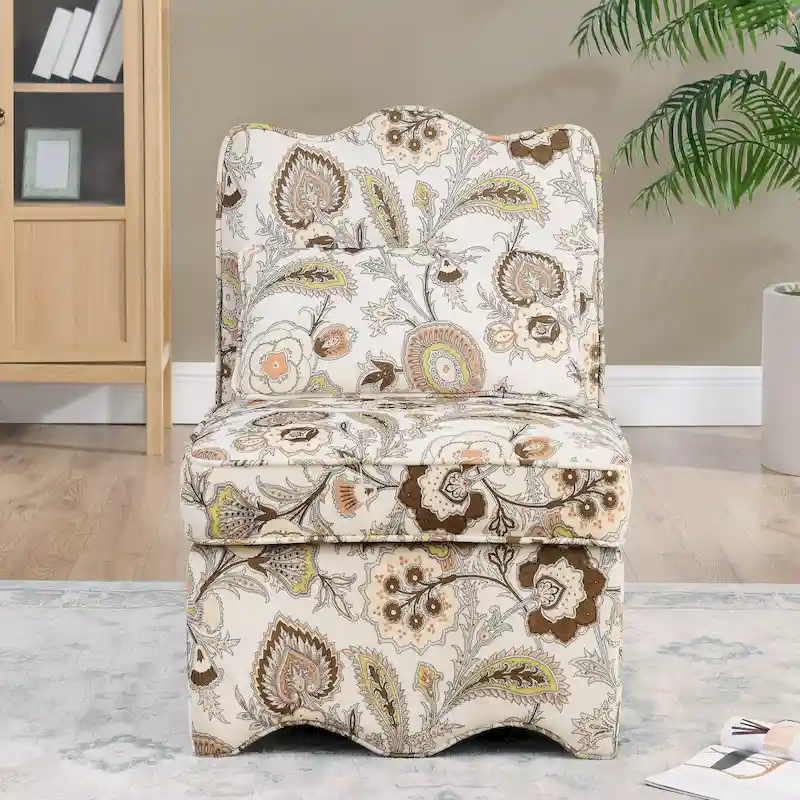 Velvet single dining chair with soft seat cushion