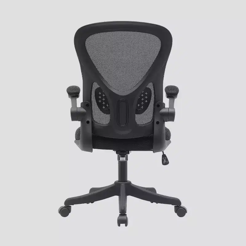 Techni Mobili Mesh Task Office Chair with Flip Up Arms Black - Techni Mobili: Ergonomic, Adjustable, Swivel, Nylon Frame