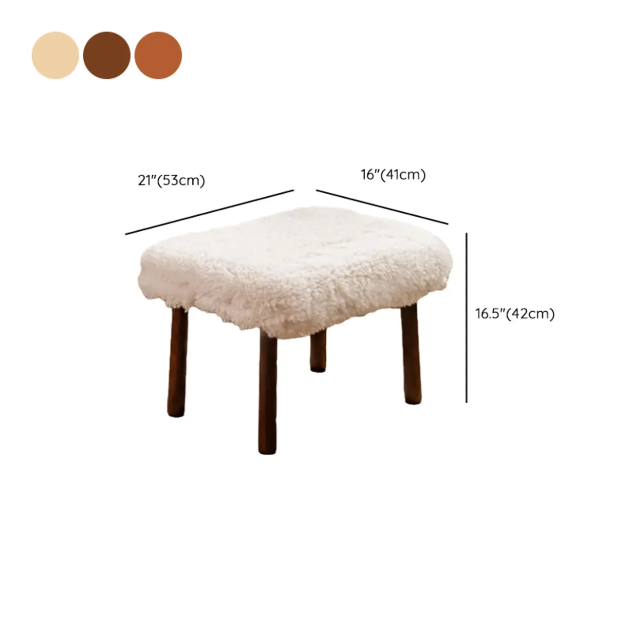 Stationary Solid Wood Rocking Chair with Ottoman & Track Arms