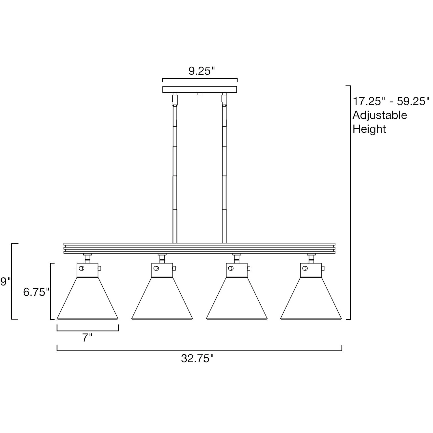 Anza 33 4-Light Farmhouse Kitchen Island Light