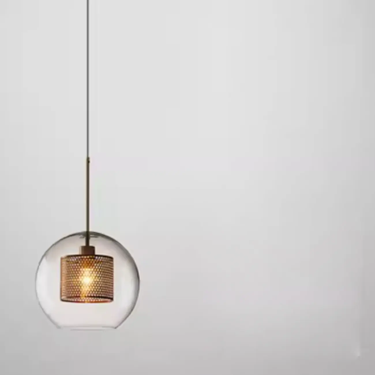 Modern Clear Glass Kitchen Island Pendant Light Metal Frame