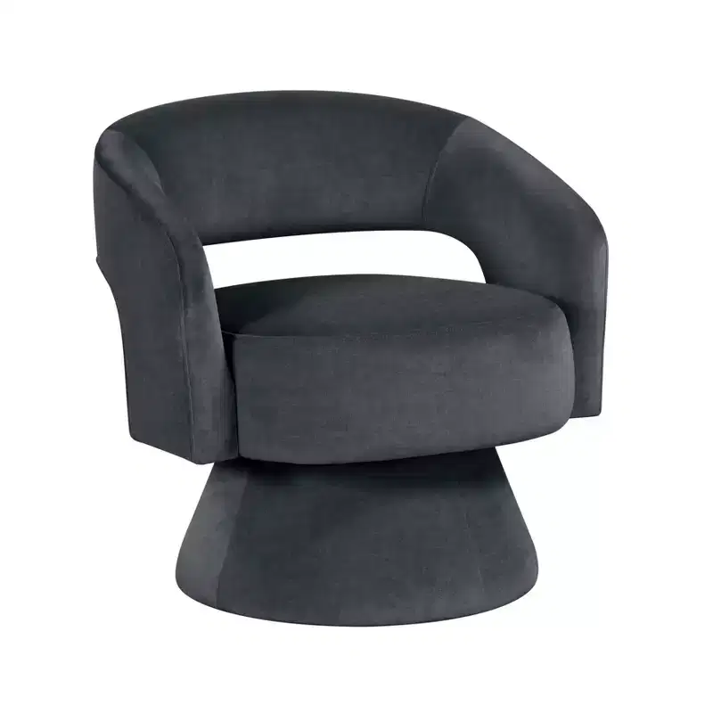Velvet Swivel Accent Chair, 1-Seat