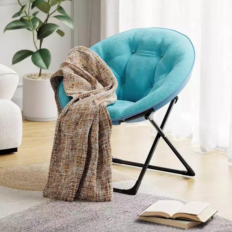 Faux Fur Saucer Chair, Folding Style, 1-Person