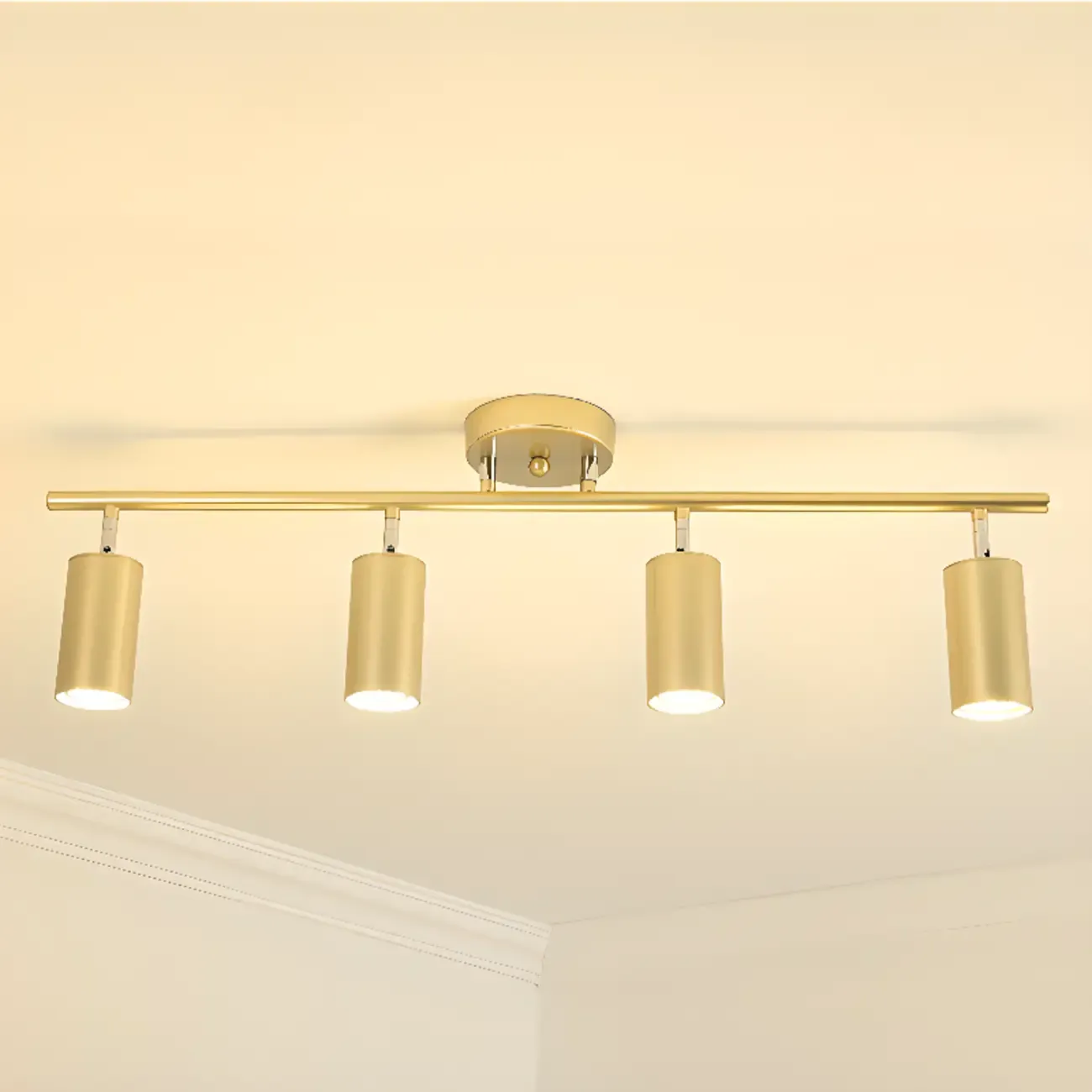 Modern Cylinder Semi-Flush Mount Metal Track Light