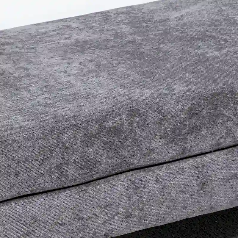 HOMCOM 48 End of Bed Bench, Upholstered Entryway Bench with Double Layer Seat Cushions and Steel Legs, Bedroom Bench, Dark Gray