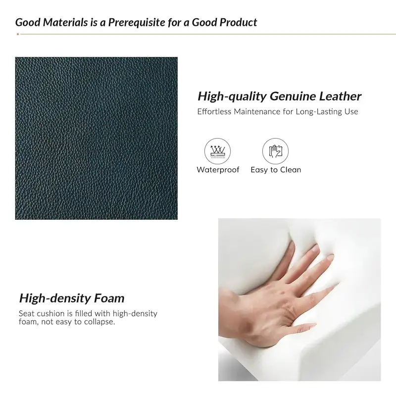 Fiacro 30.31Wide Modern Genuine Leather Wingback Swivel Rocker Recliner with Nailhead Trims