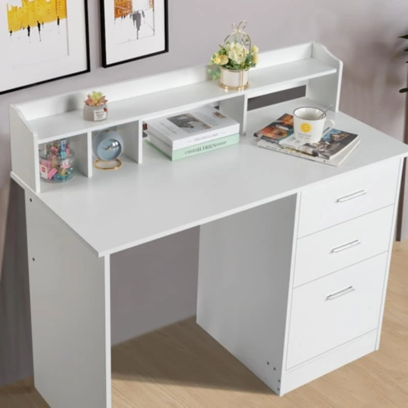 Three-drawers Wood Grain Particleboard Computer Desk