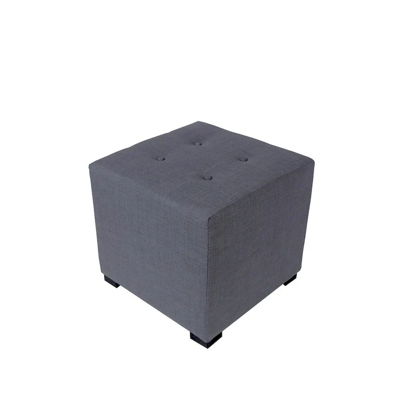MJL Furniture Solid 4 Button Tufted Square Ottoman