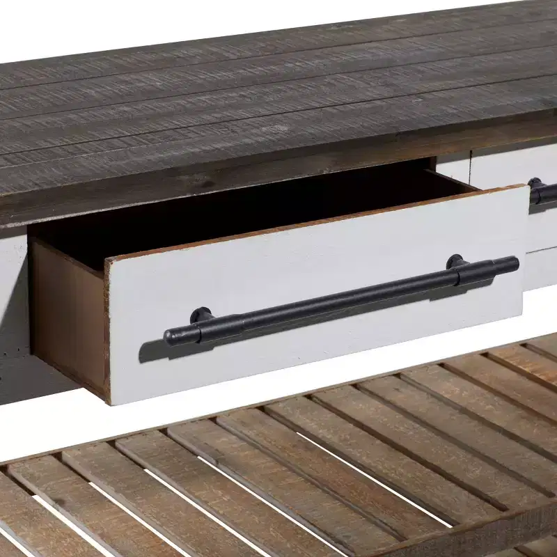 Farmhouse Wood Rectangle Console Table White - Olivia & May