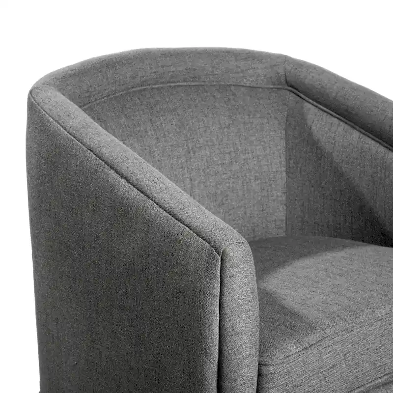 Traditional Club Style Upholstered Accent Chair with 360 Swivel Metal Base