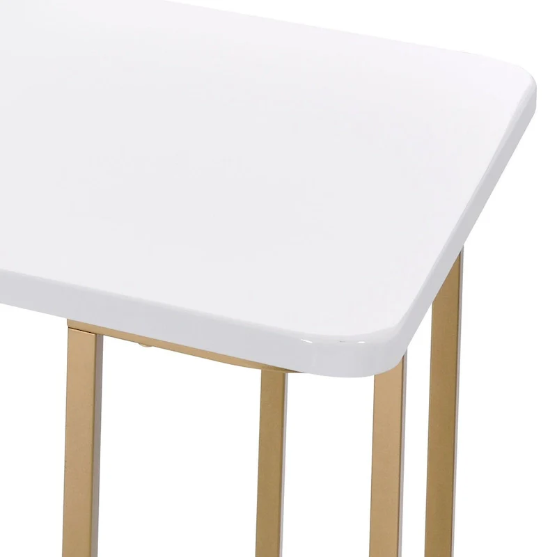 Estie White & Gold Finish Writing Desk