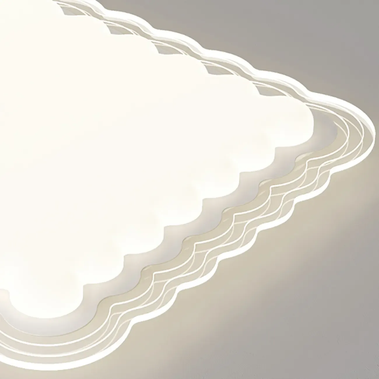 Modern White Artistic Rectangular Flush Mount Ceiling Light