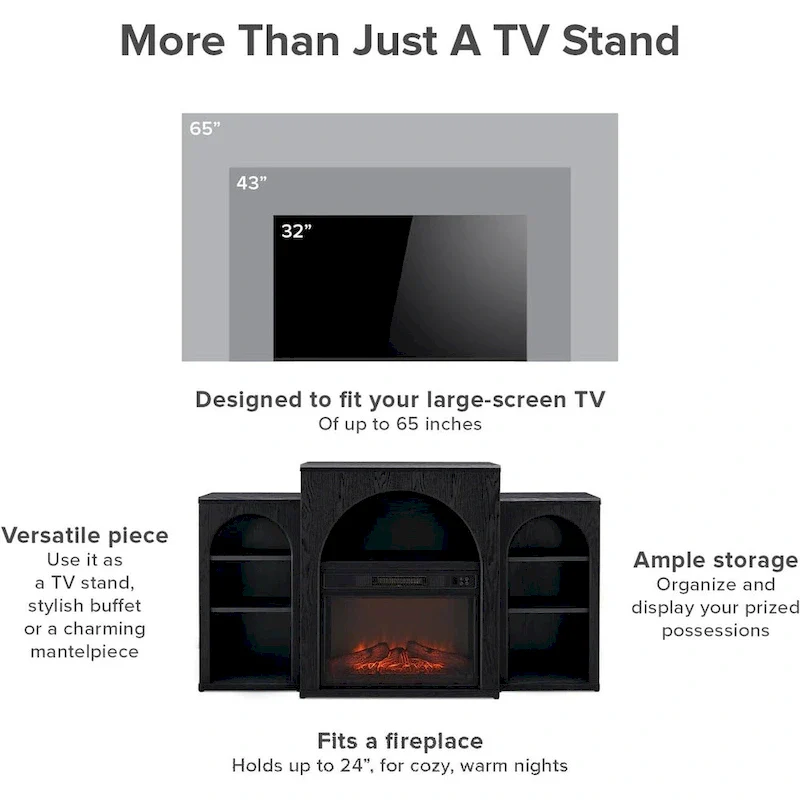 Mopio Blake Electric Fireplace Mantel TV Stand