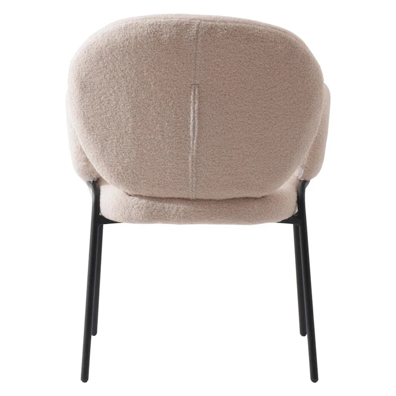 Celestial Boucle Upholstered Iron Dining Chairs Set of 2 by LeisureMod