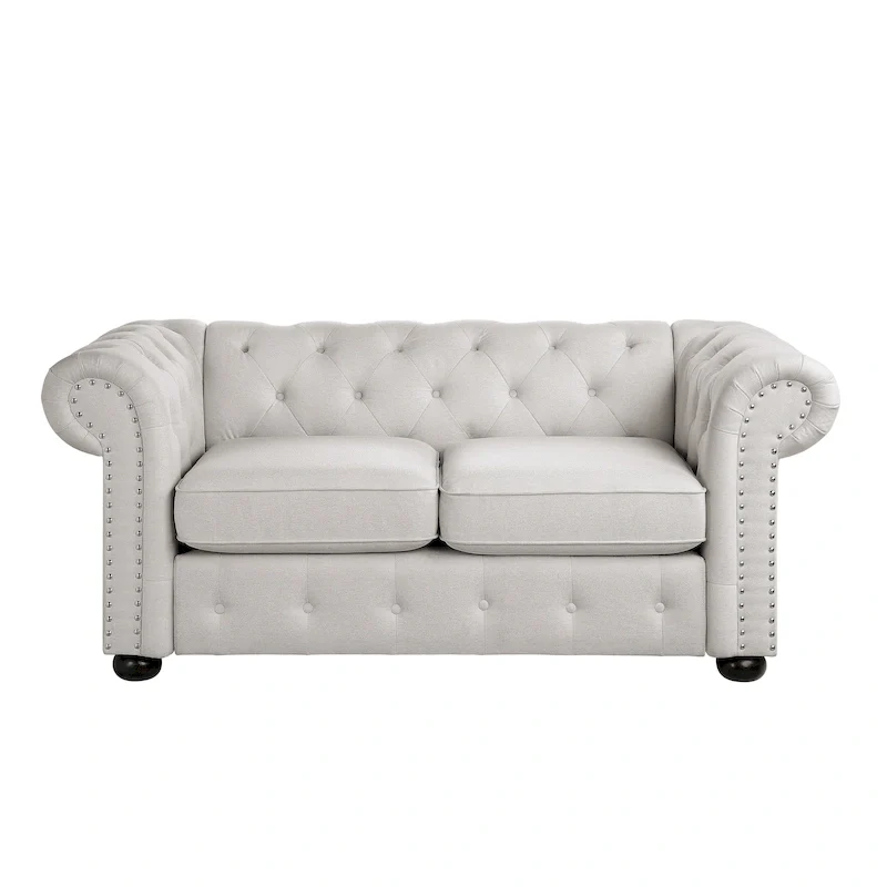 Corvus Aleksis Tufted Chesterfield Loveseat Sofa