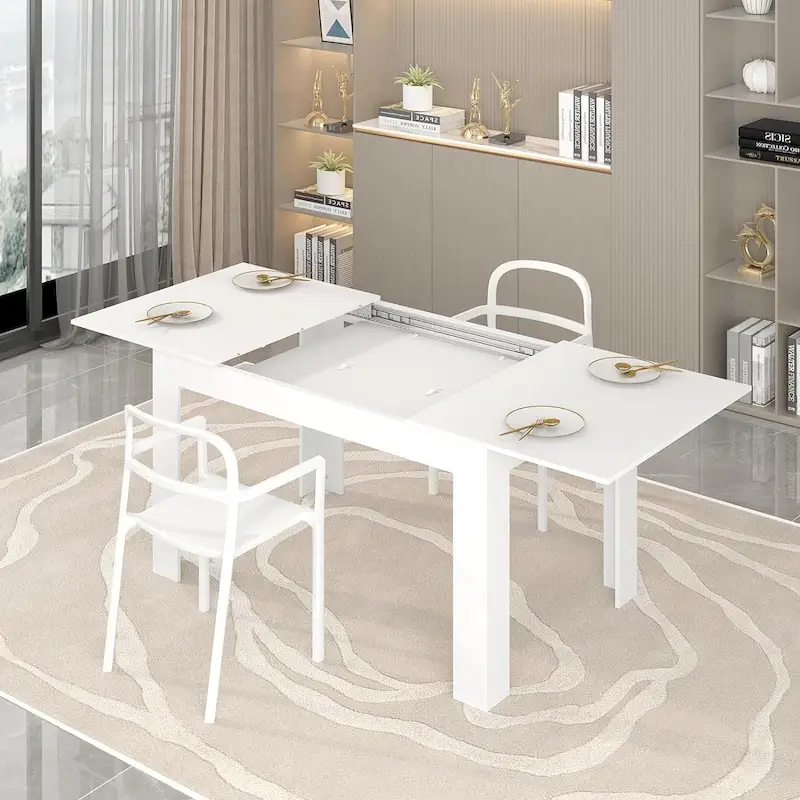 Mixoy 55-87 Extendable Kitchen Table, Dining Table for 4-8