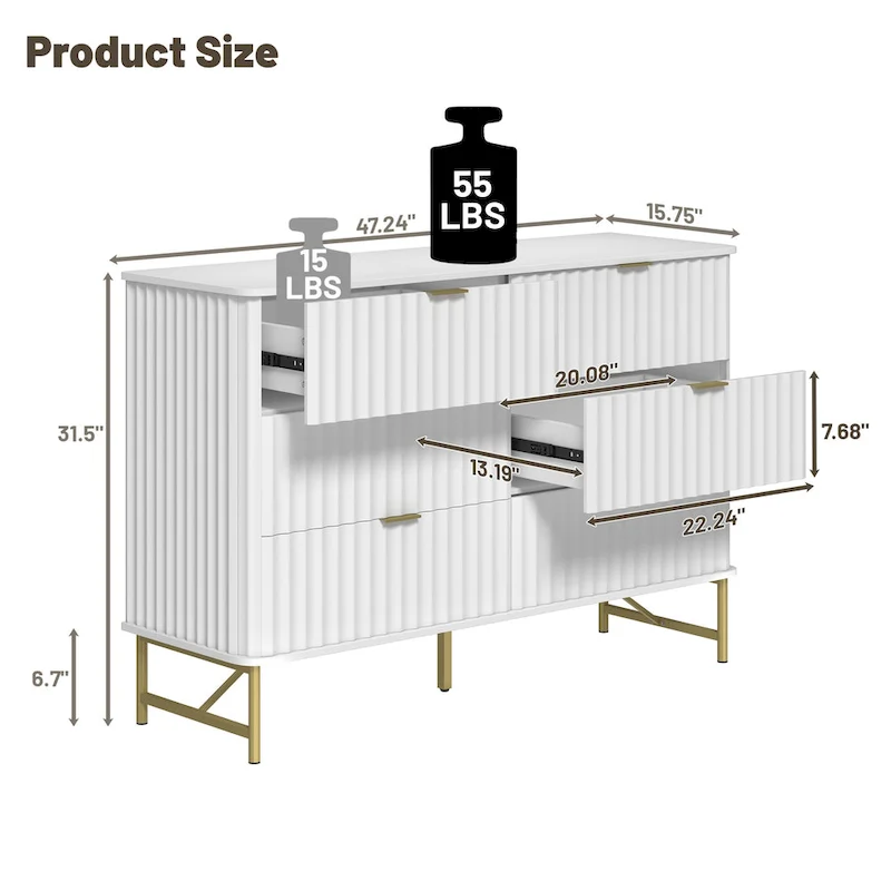 Clihome Modern MDF 6 - Drawer Accent Chest