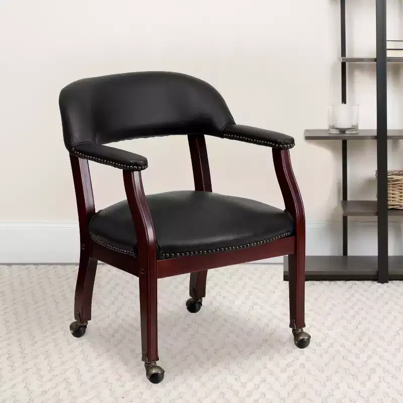 Emma and Oliver Conference Chair with Accent Nail Trim and Casters
