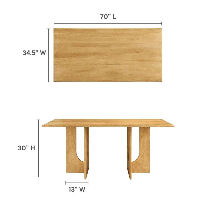Rivian Rectangular 70 Wood Dining Table