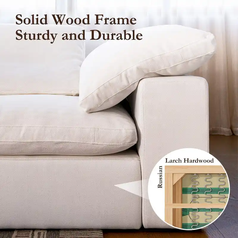 90.56 Slipcovered Modular Cloud Sofa -Loveseat