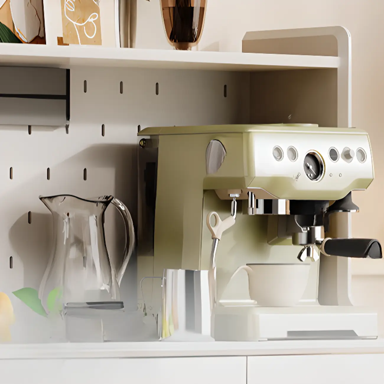 White 3-Drawer Glass Countertop Wood Sideboard