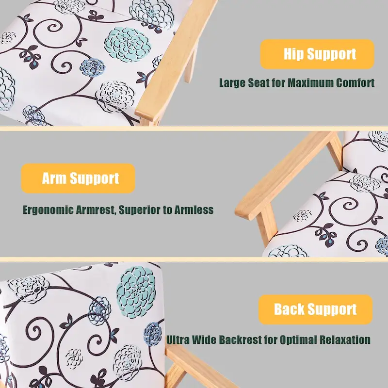 Gymax 2PCS Accent Armchair Upholstered Chair Home Office w/ Wooden - 25 x 26.5 x 32