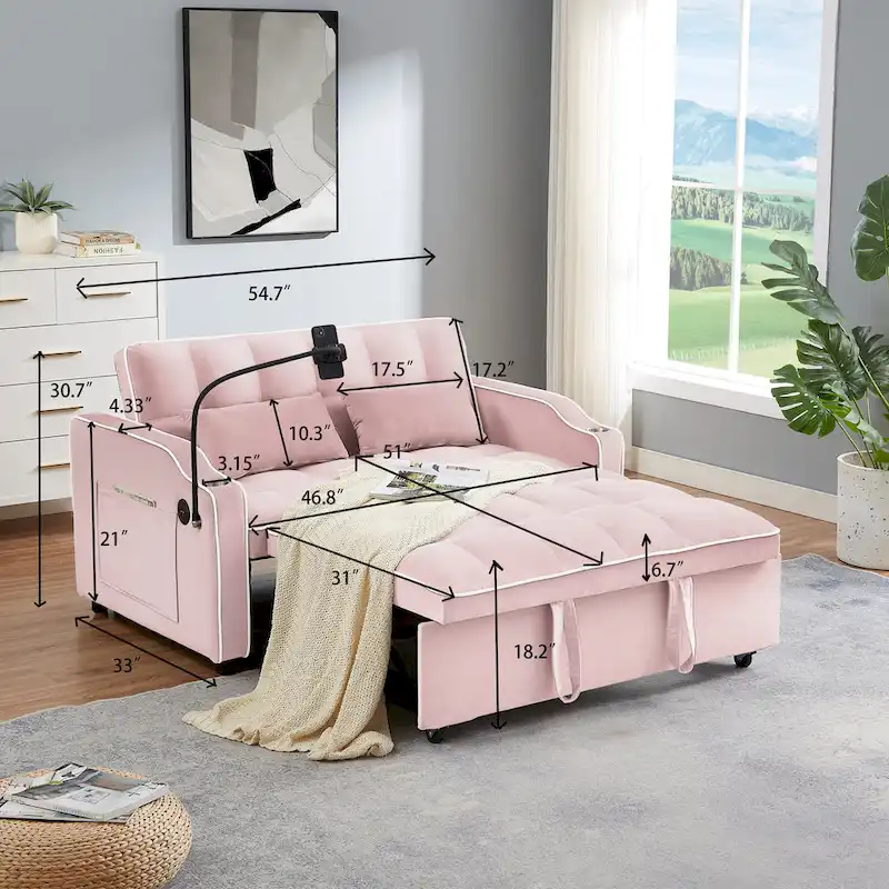 Modern sofa sofa sofa velvet pull-out bed