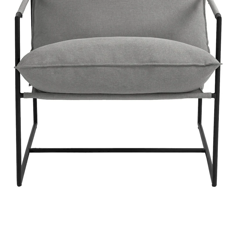 Metal Framed Accent Chair Sling Armchair with Bag Cushion