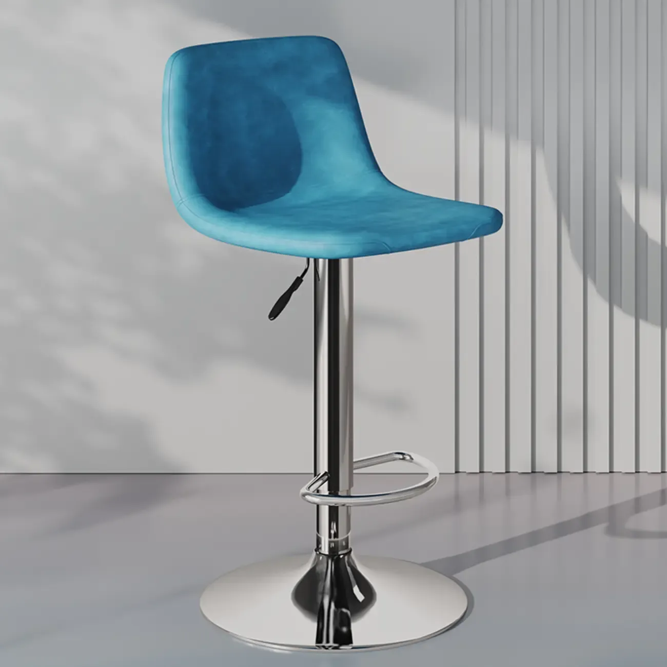 Modern Leather Swivel Bar Stool Adjustable Height