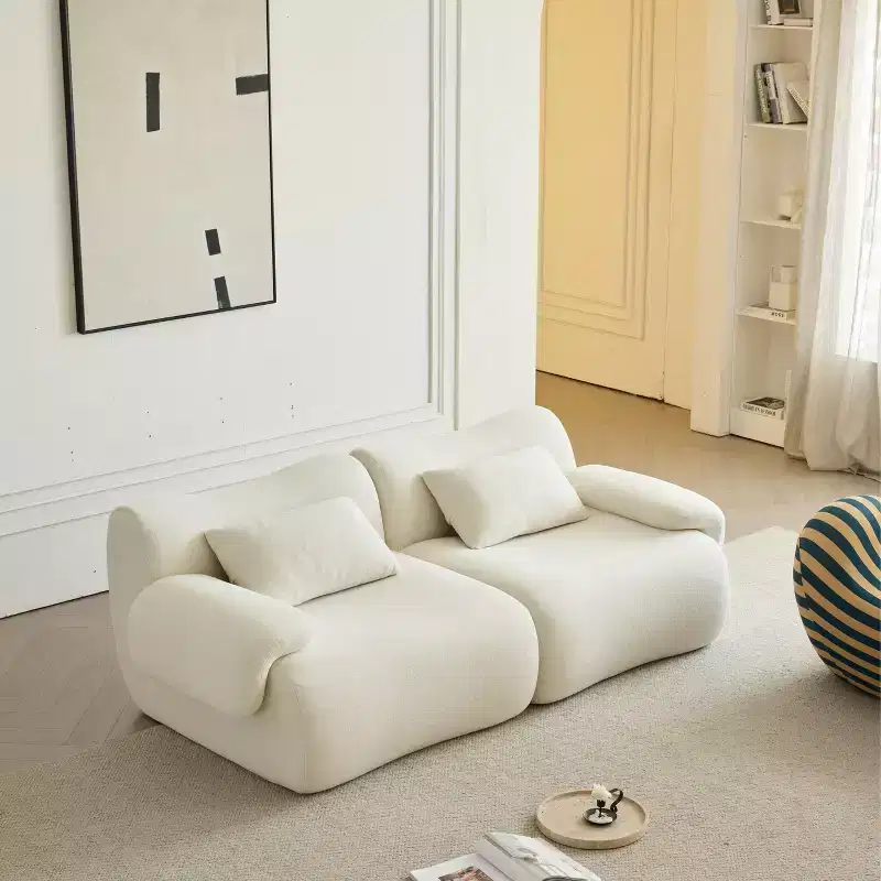 Peacock Modular Boucle Fabric and Compressed Memory Foam Sectional Sofa