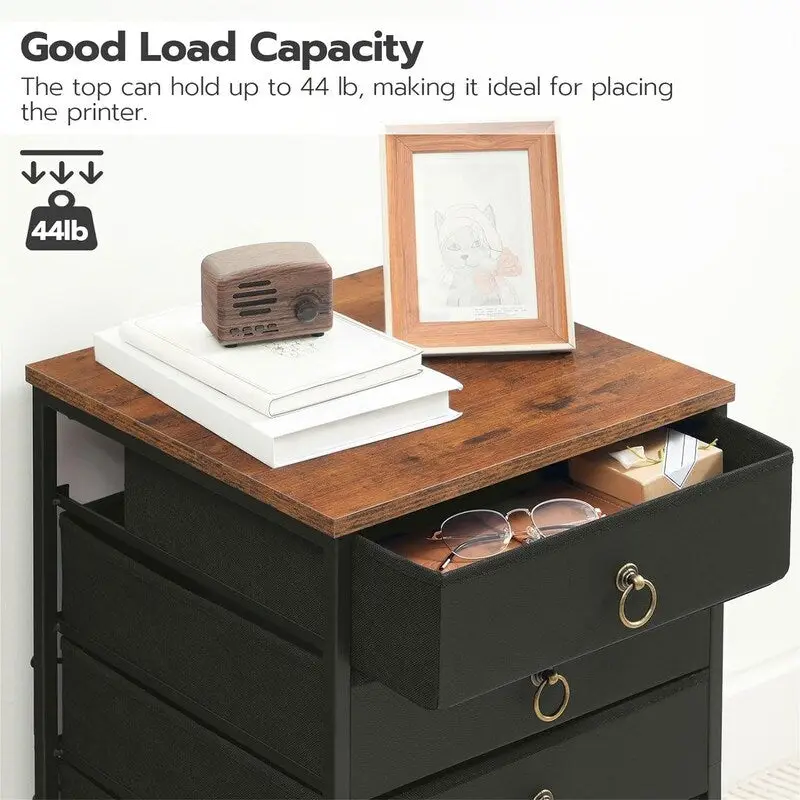 5-Drawer Chest File Cabinet - 15.7D x 15.7W x 25.7H